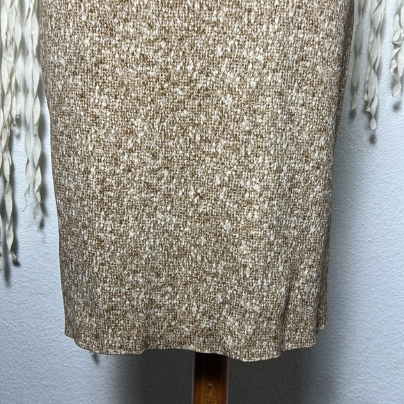 Michael Kors Made in Italy Tan Cream Back Zip Sheath Dress Size 0/XS - Picture 6 of 11